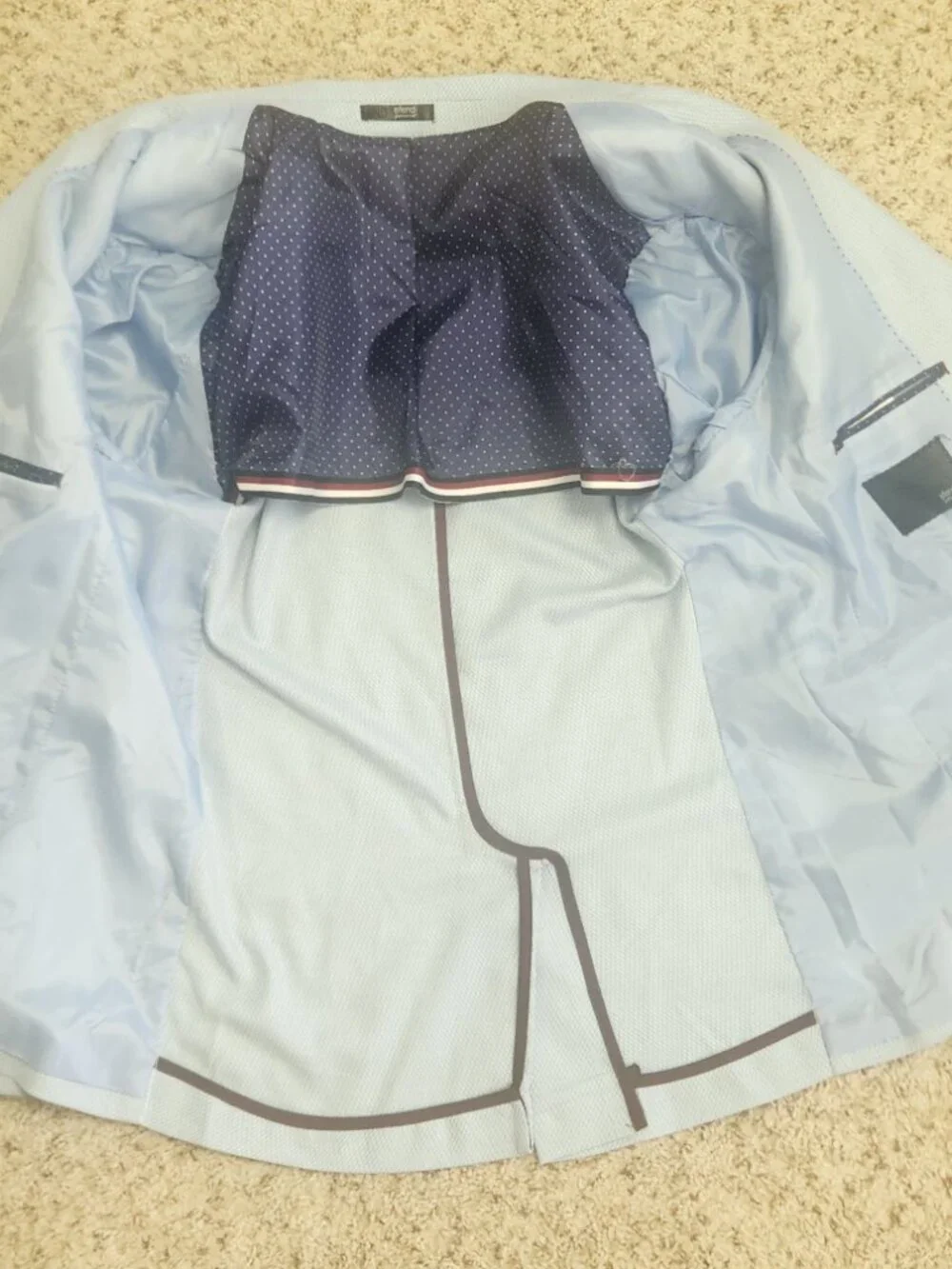 sky blue sport coat 42R men's soft flannel Efendi one button